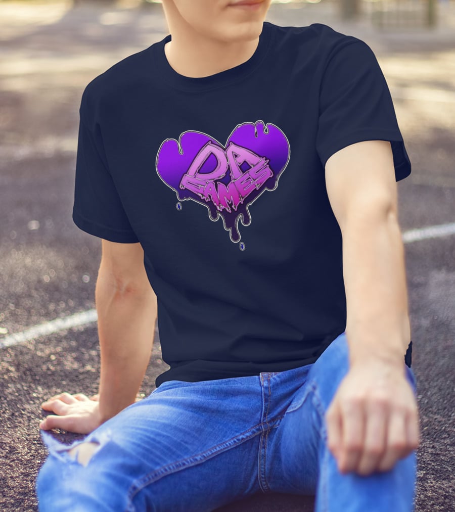DA Games Purple Heart Valentine's Retro Gamer T-Shirt