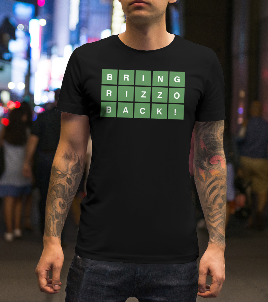 Obvious Merch Wordle Bring Rizzo Back Green Letter Tiles T-Shirt