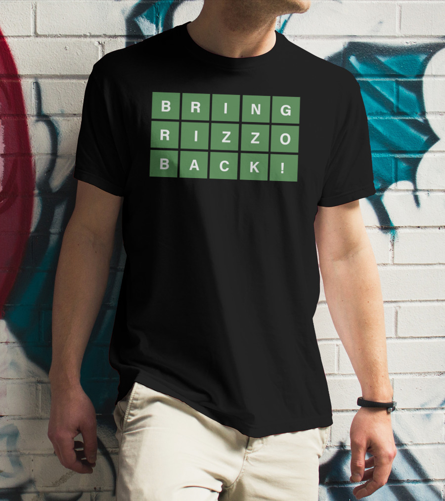 Obvious Merch Wordle Bring Rizzo Back Green Letter Tiles T-Shirt