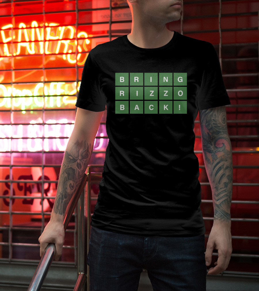 Obvious Merch Wordle Bring Rizzo Back Green Letter Tiles T-Shirt