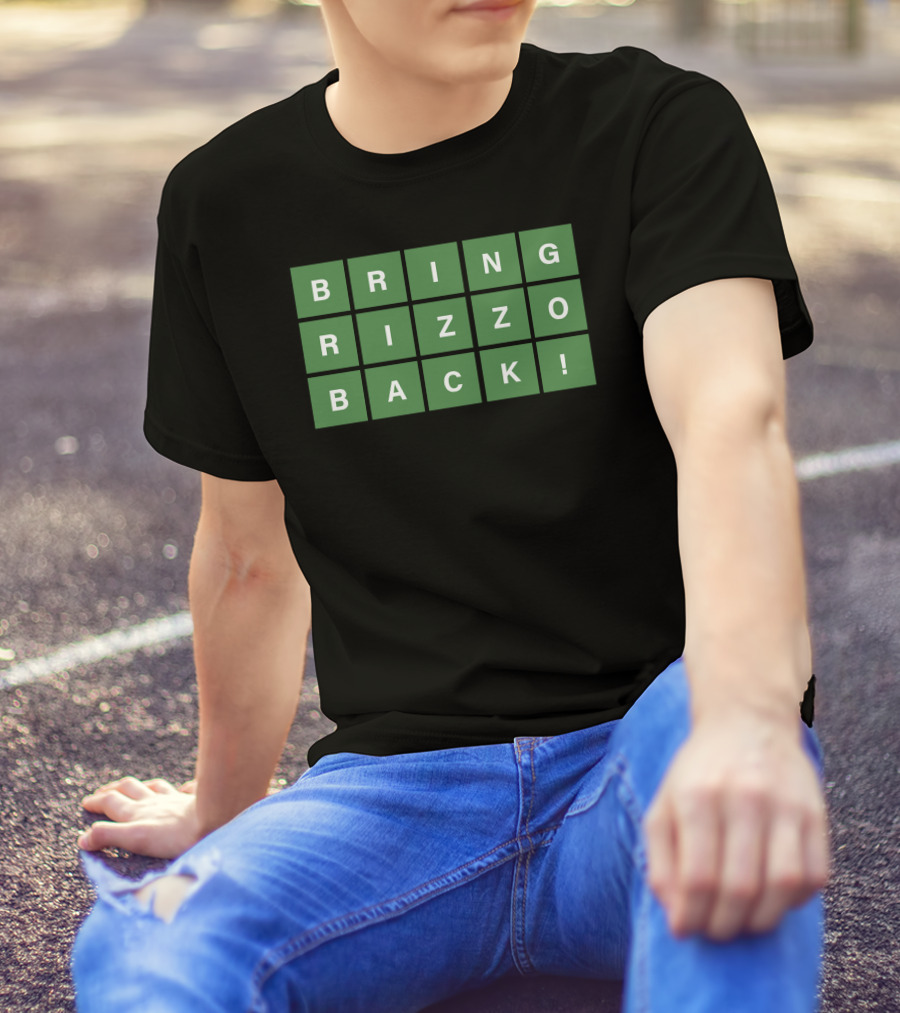 Obvious Merch Wordle Bring Rizzo Back Green Letter Tiles T-Shirt