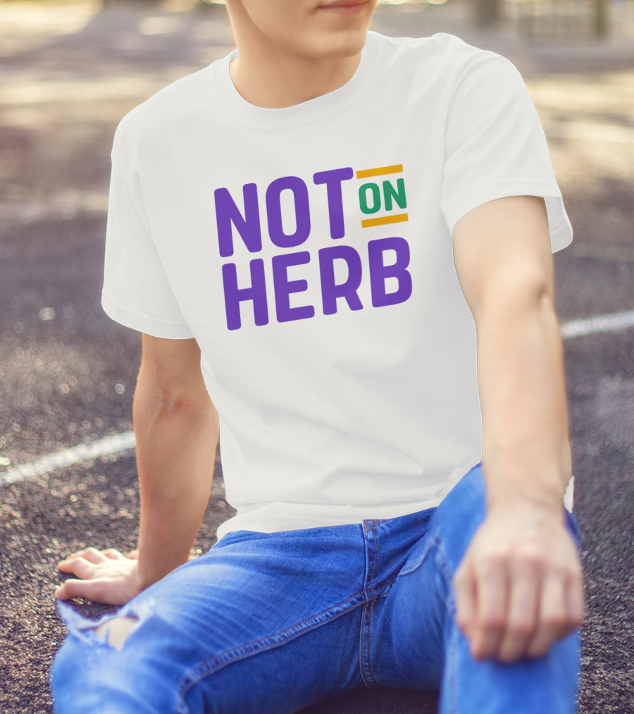 Sharief Ishaq Not On Herb Text In Purple And Green T-Shirt