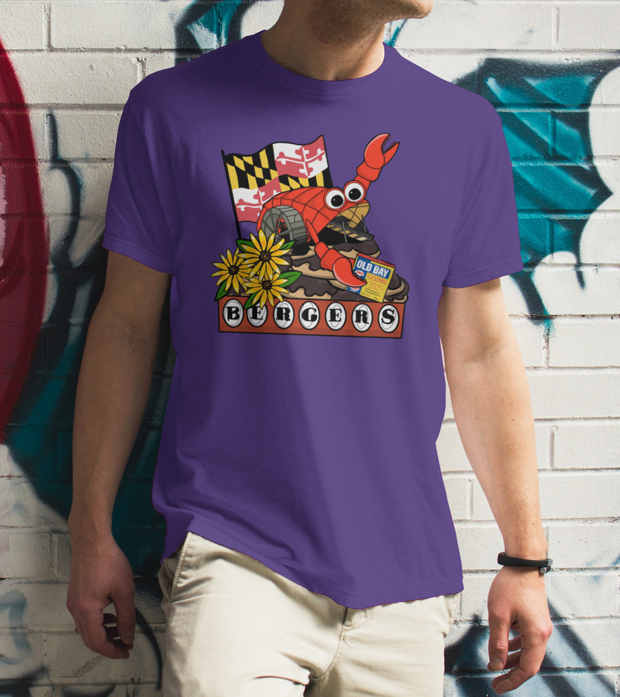 Maryland Flag Crab Bergers Old Bay Seasoning Flowers T-Shirt