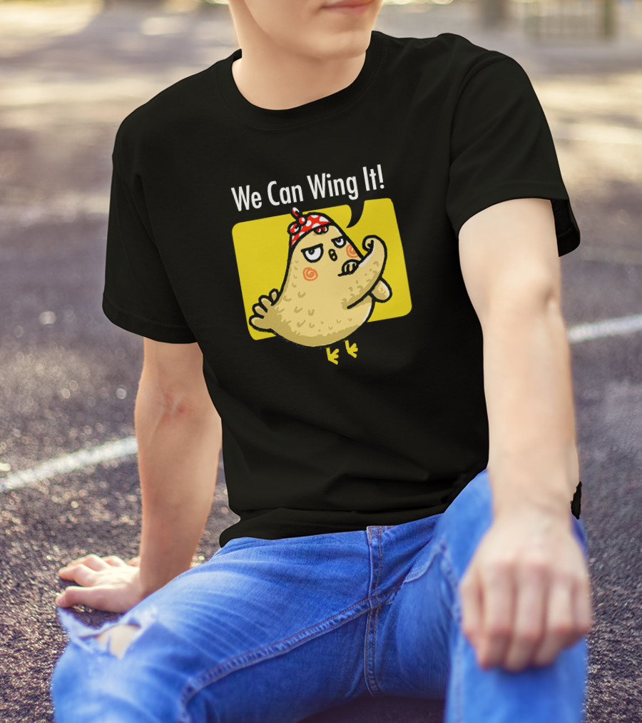 We Can Wing It Strong Chicken Flexing With Bandana T-Shirt