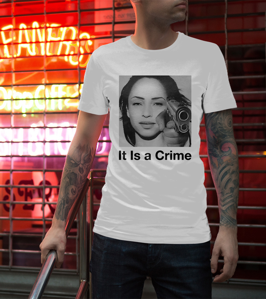 It Is A Crime Portrait Woman Holding Gun T-Shirt