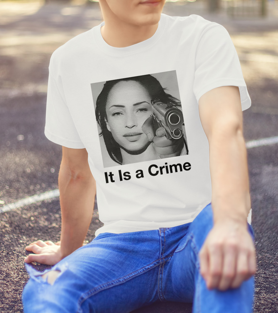 It Is A Crime Portrait Woman Holding Gun T-Shirt