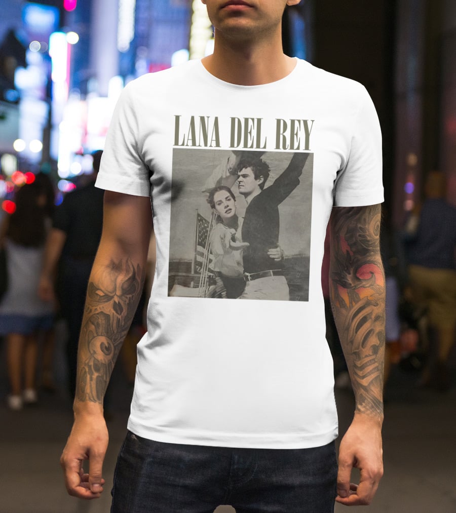 Gabrimoonn Lana Del Rey Vintage Style American Flag Romantic T-Shirt