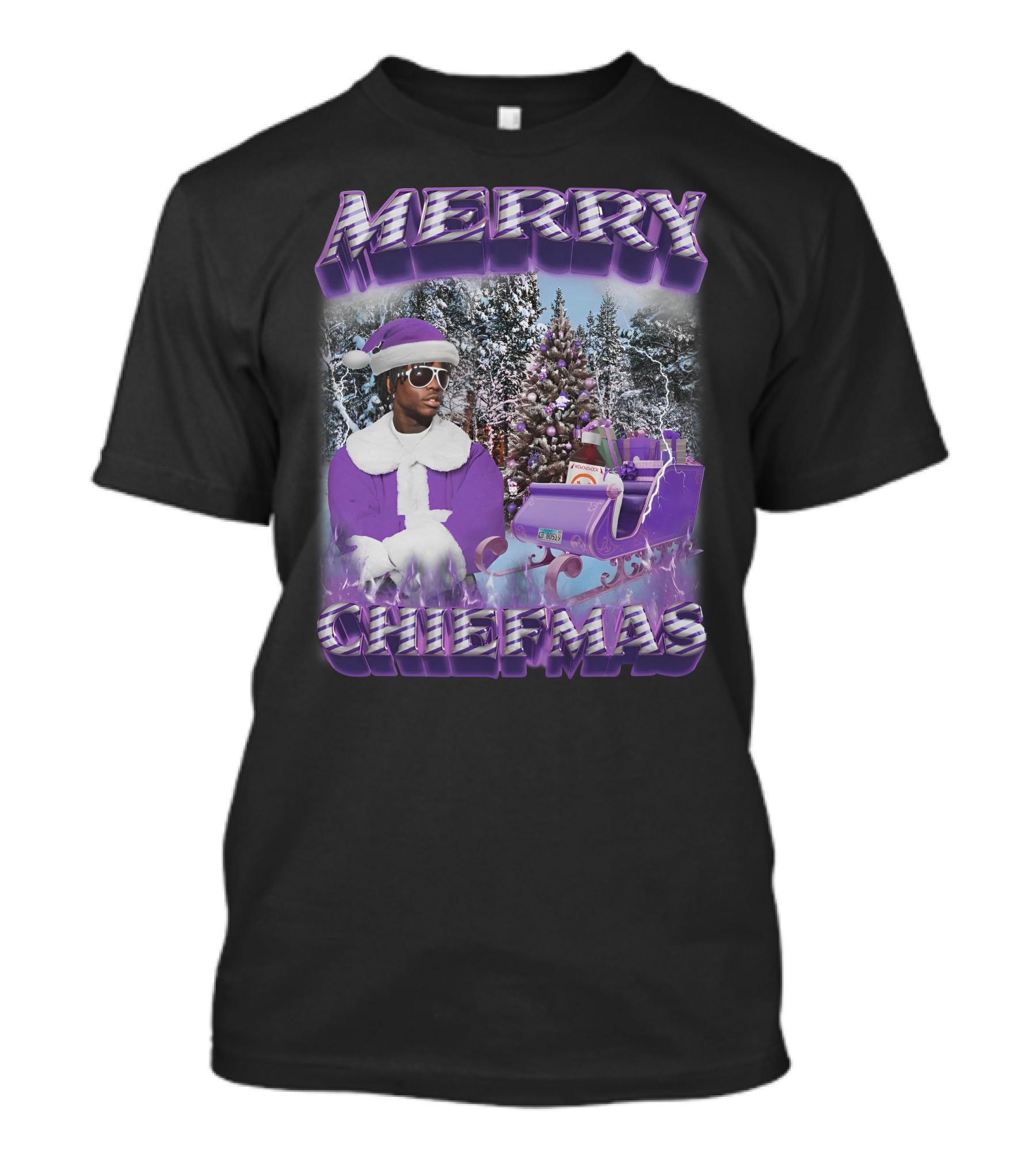 Merry Chiefmas Purple Santa Winter Wonderland T-Shirt