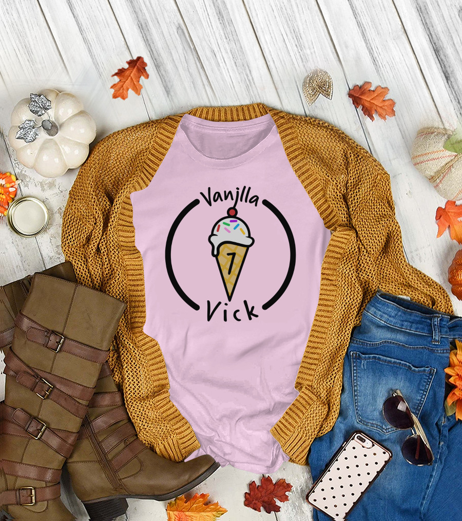 Vanilla Vick Ice Cream Cone No Border T-Shirt
