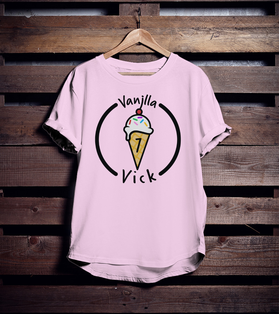 Vanilla Vick Ice Cream Cone No Border T-Shirt