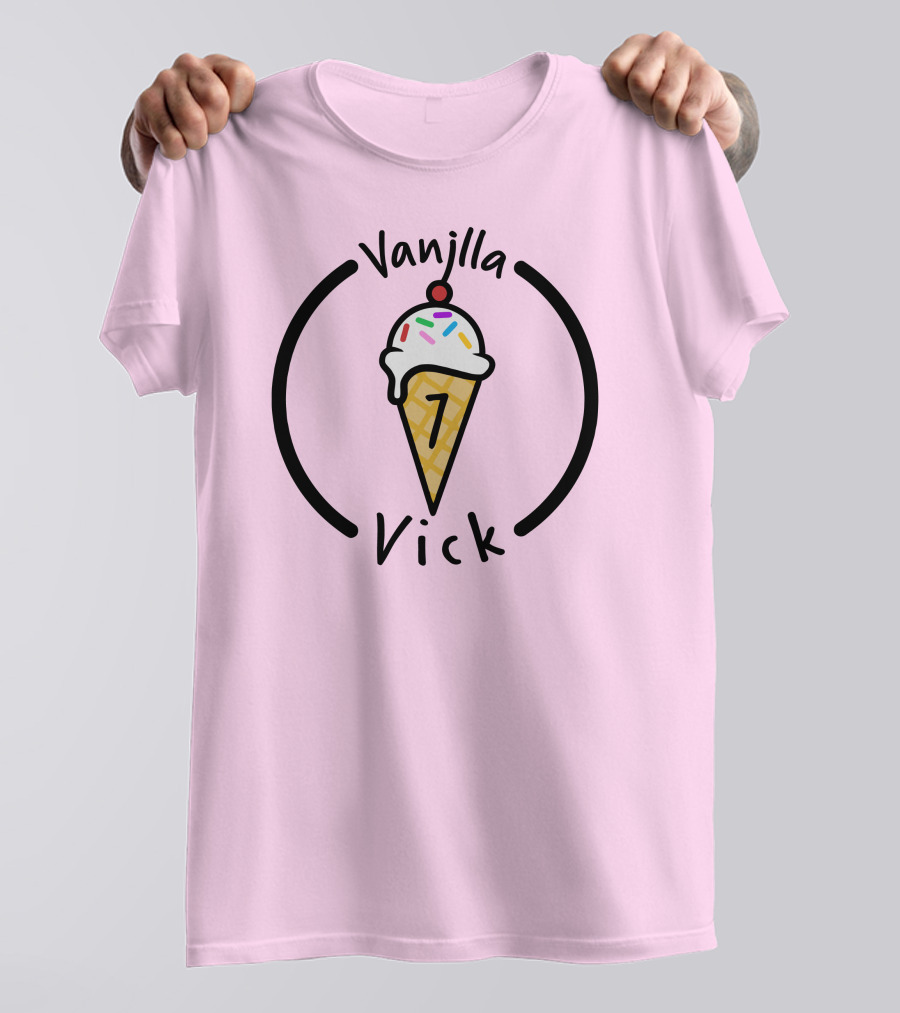 Vanilla Vick Ice Cream Cone No Border T-Shirt