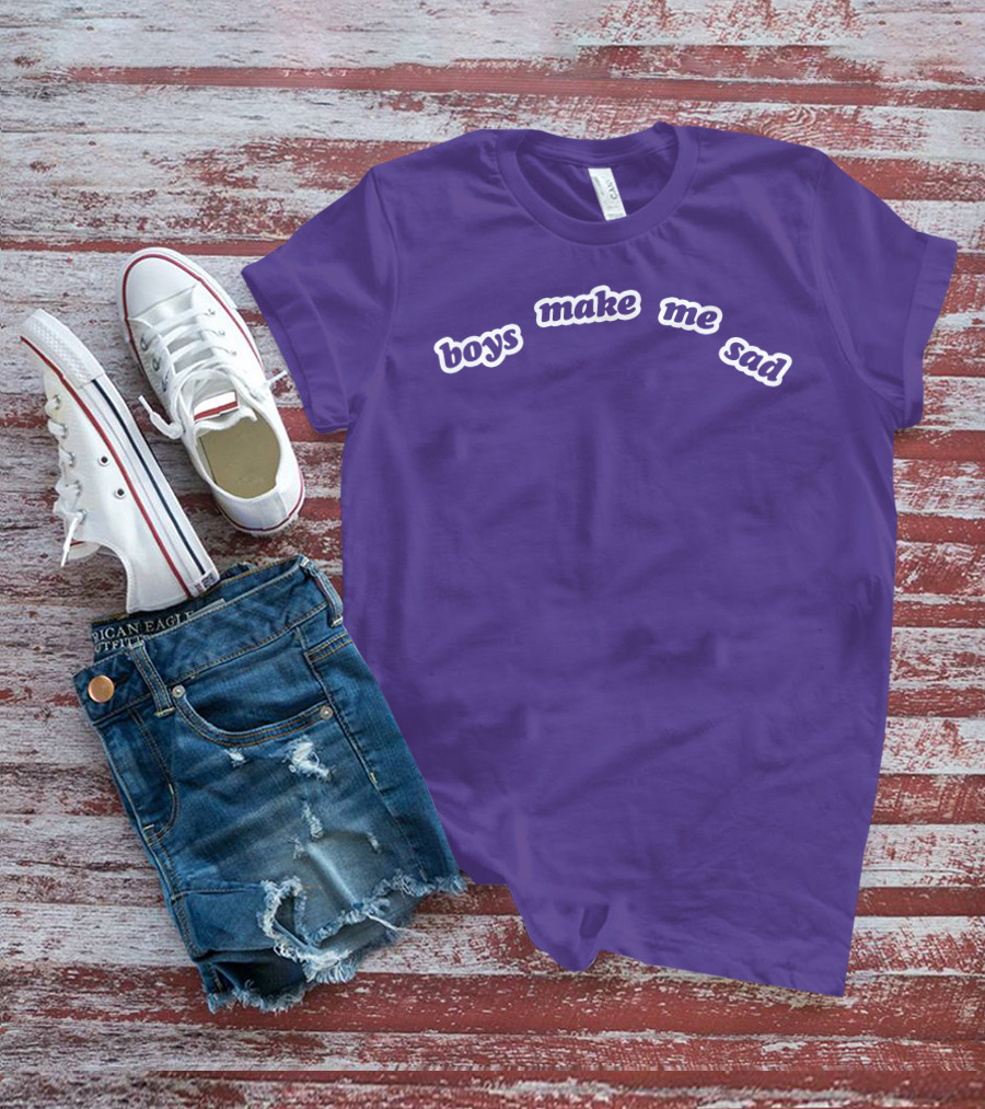 Boys Make Me Sad Purple Text Shirt Stylish T-Shirt