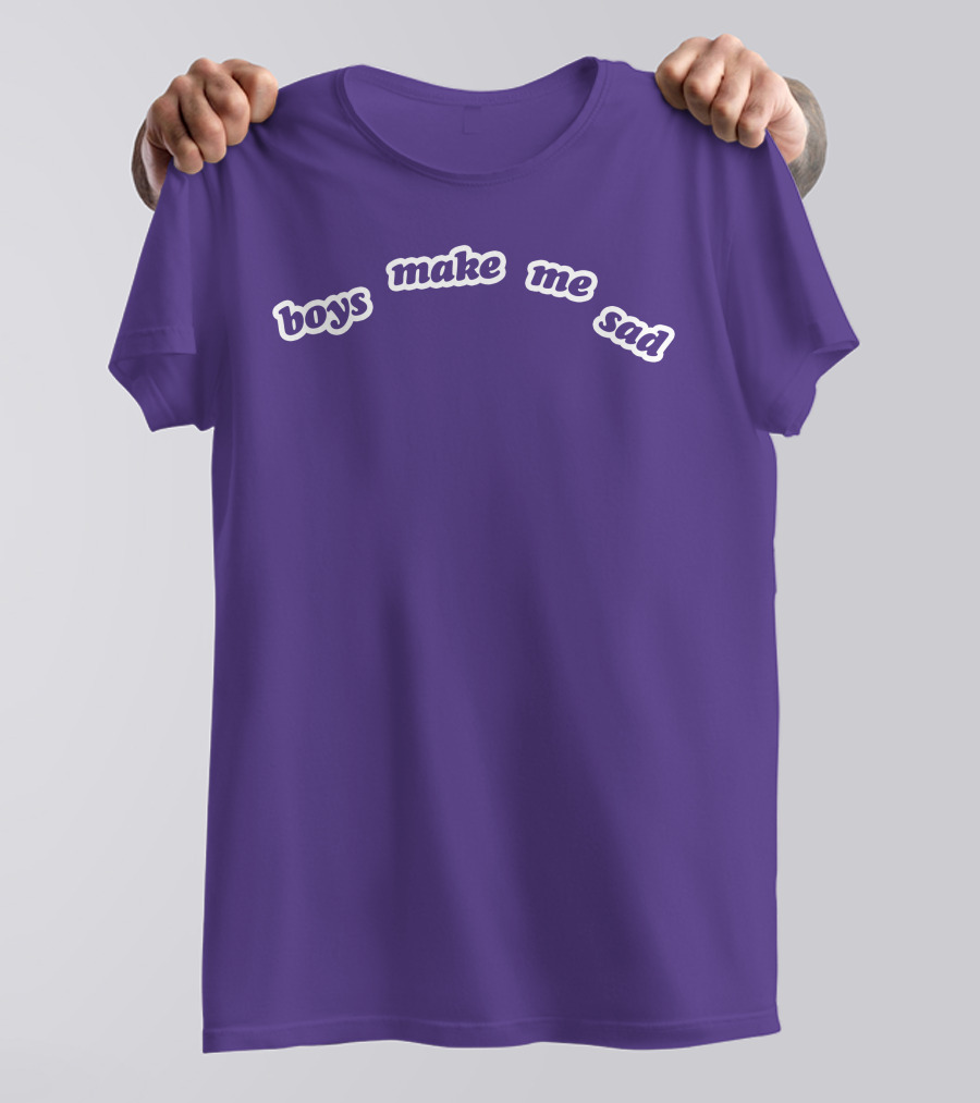 Boys Make Me Sad Purple Text Shirt Stylish T-Shirt