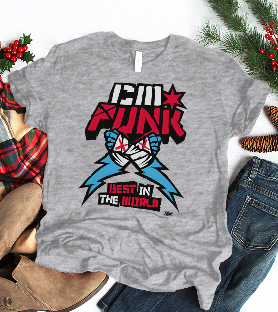 CM Punk AEW Best In The World Supercharged Ringer T-Shirt
