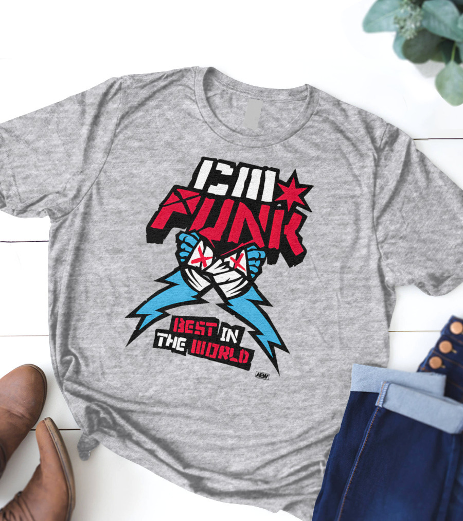 CM Punk AEW Best In The World Supercharged Ringer T-Shirt
