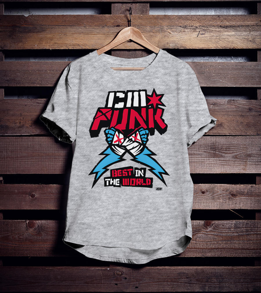 CM Punk AEW Best In The World Supercharged Ringer T-Shirt
