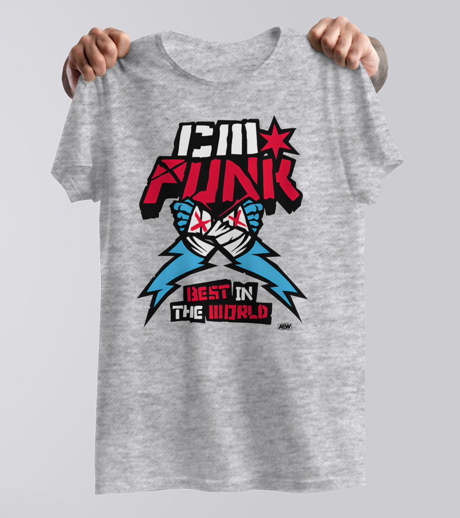 CM Punk AEW Best In The World Supercharged Ringer T-Shirt
