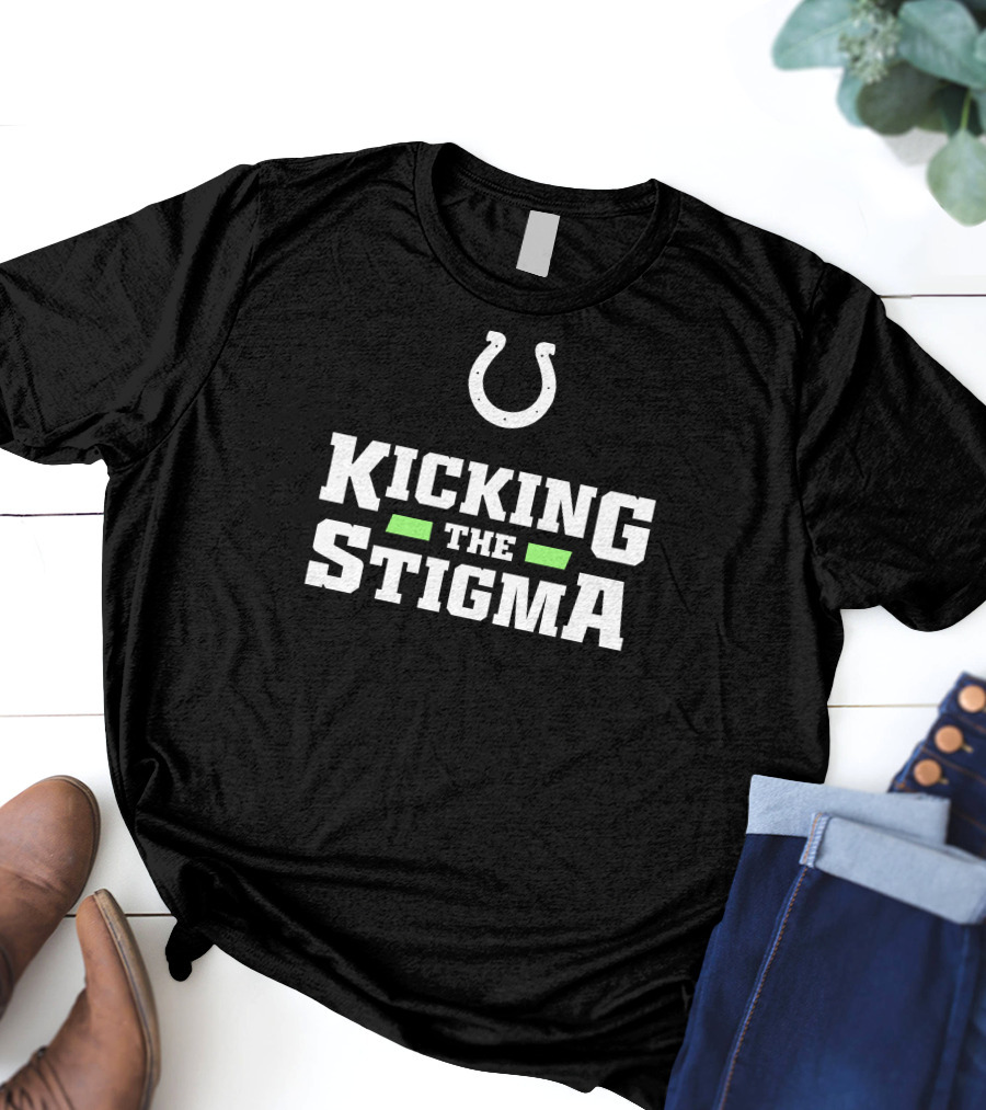Colts Kicking The Stigma Football Horseshoe Initiative T-Shirt