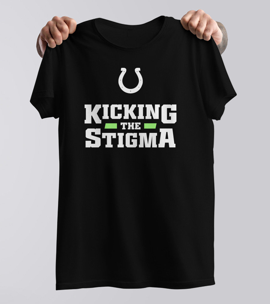 Colts Kicking The Stigma Football Horseshoe Initiative T-Shirt