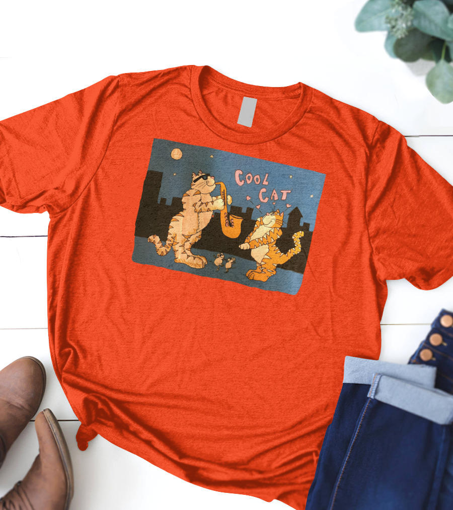 Cool Cat Night Jazz With Playful Felines And Spectators T-Shirt