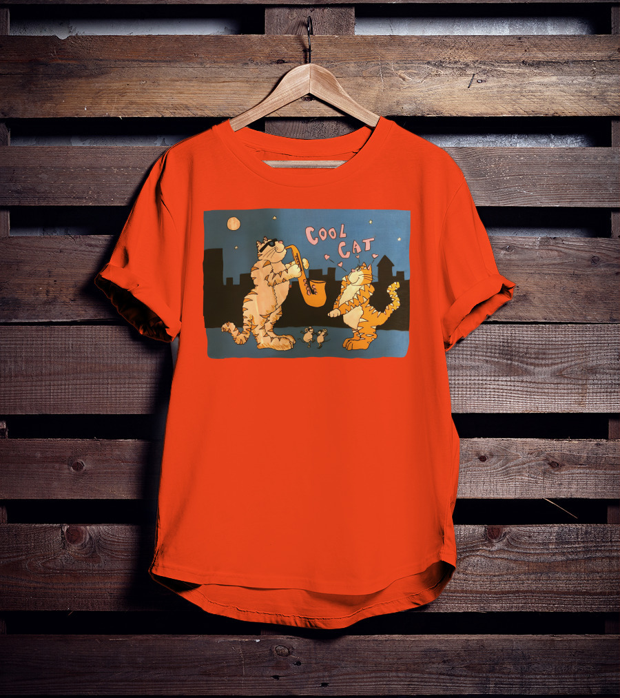 Cool Cat Night Jazz With Playful Felines And Spectators T-Shirt