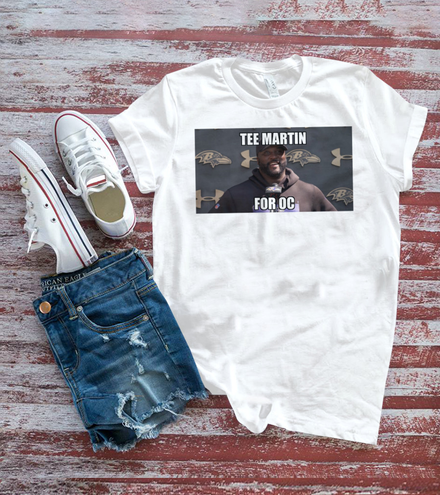 Tee Martin For OC Baltimore Ravens Coach Under Armour Background T-Shirt
