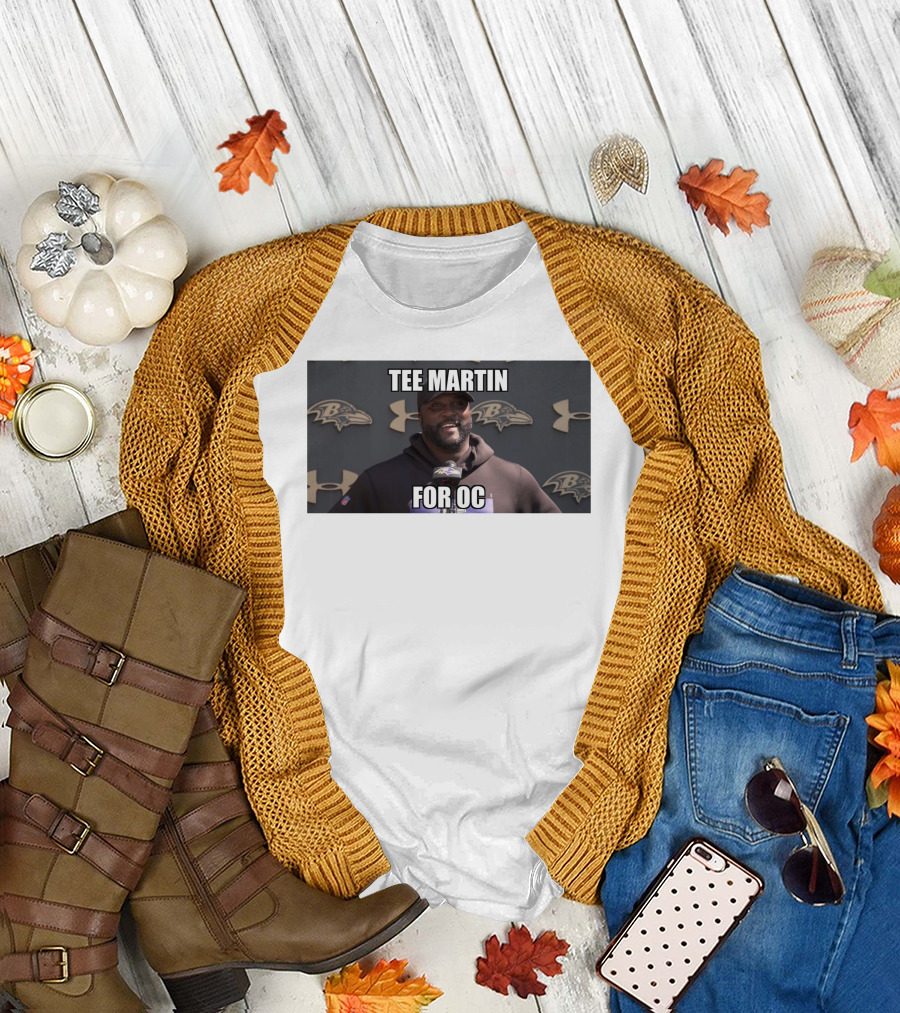 Tee Martin For OC Baltimore Ravens Coach Under Armour Background T-Shirt