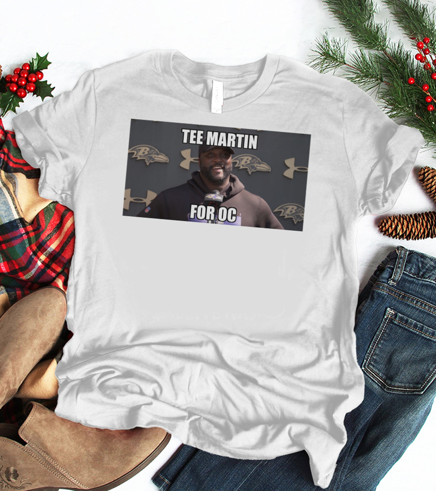 Tee Martin For OC Baltimore Ravens Coach Under Armour Background T-Shirt