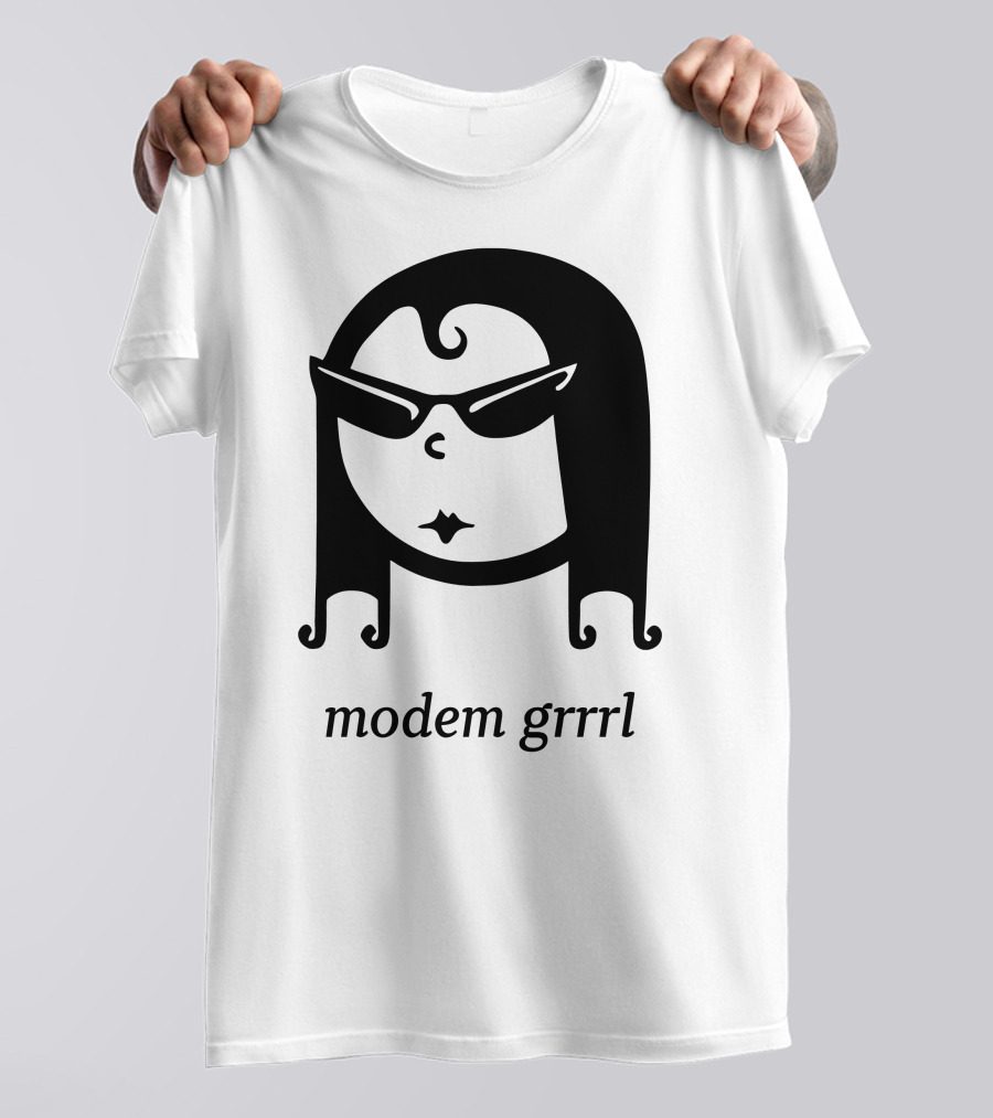 Modem Grrrl Sunglasses Illustrative T-Shirt
