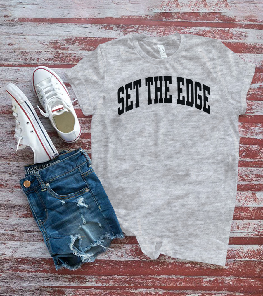 SET THE EDGE Football Defensive Strategy T-Shirt