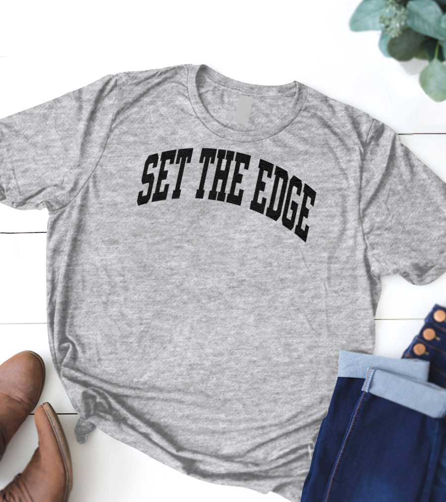 SET THE EDGE Football Defensive Strategy T-Shirt