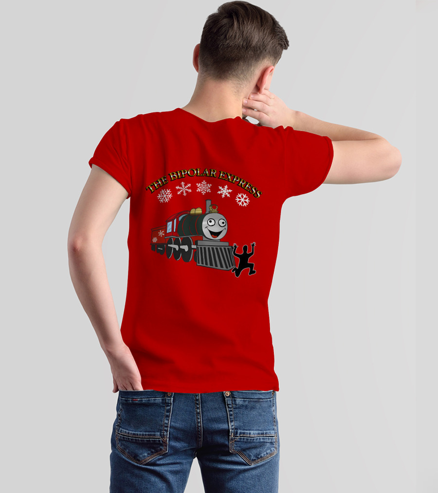 THE BIPOLAR EXPRESS Christmas Train Snowflakes T-Shirt