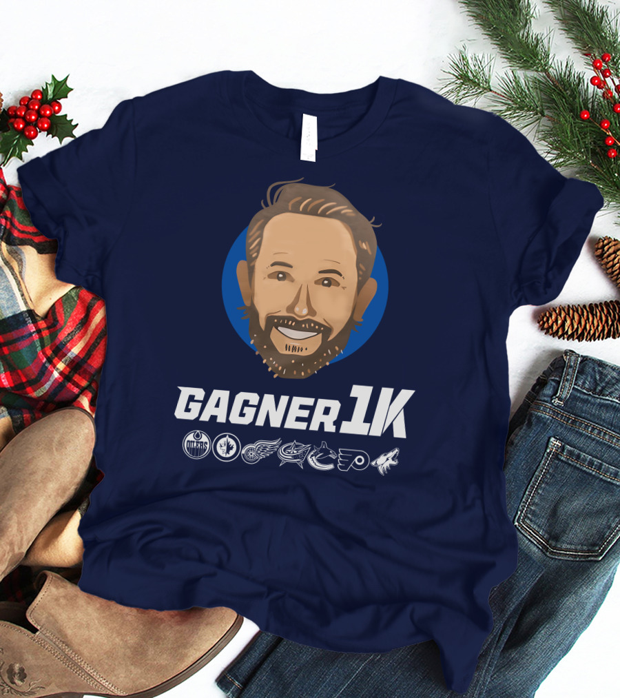 Gagner 1K Congrats Gags 1000 Career NHL Games Oilers Jets Red Wings Blue Jackets Canucks Flyers Coyotes T-Shirt