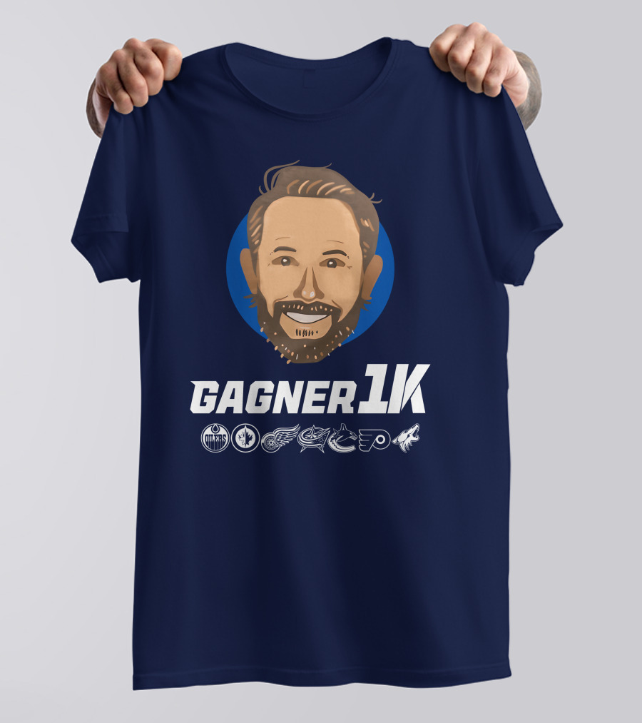 Gagner 1K Congrats Gags 1000 Career NHL Games Oilers Jets Red Wings Blue Jackets Canucks Flyers Coyotes T-Shirt