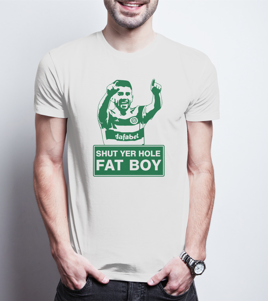 Greg Taylor Shut Yer Hole Fat Boy Celtic Football Dafabet T-Shirt