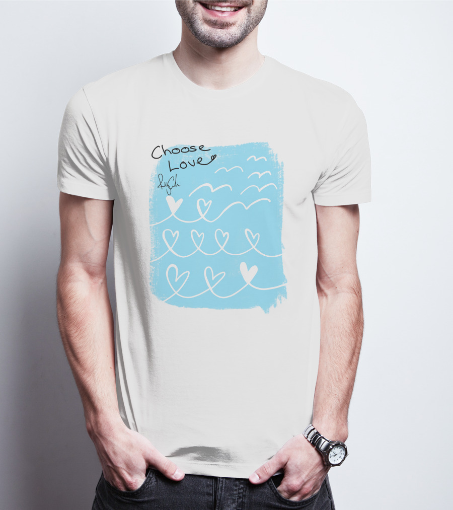 Freddy Carter Everpress Choose Love Heart Waves Blue Print T-Shirt