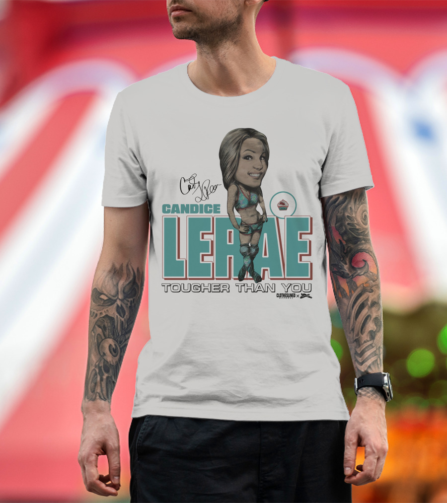 Candice Lerae Tougher Than You Clotheslined X Dynamite Kid Caricature T-Shirt