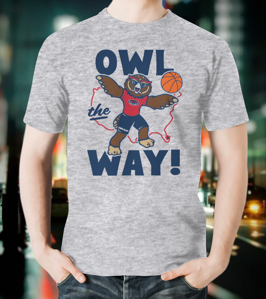 Owlsey Basketball Owl The Way Florida Atlantic T-Shirt