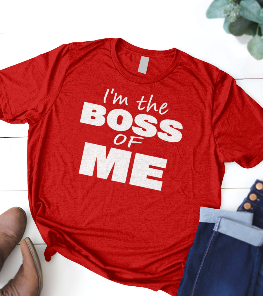 Texas Paul Schroder I'M The Boss Of Me Bold Red T-Shirt