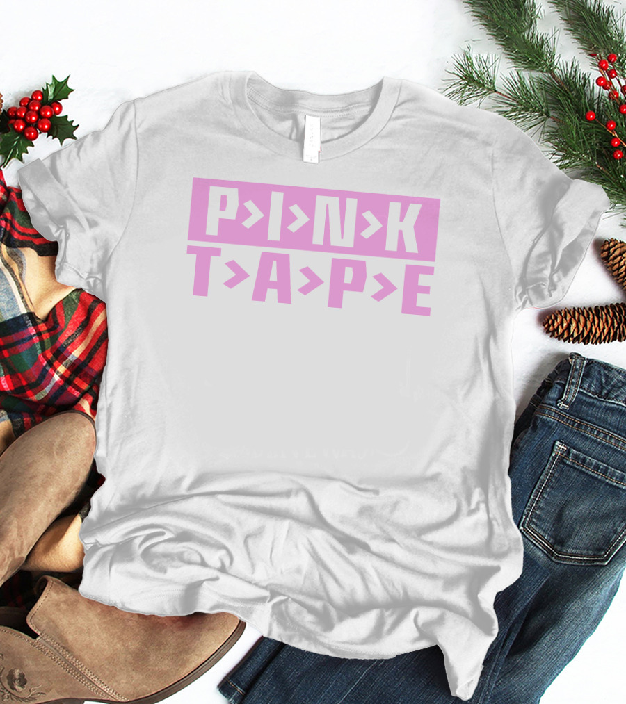 PINK TAPE Arrow Typography T-Shirt