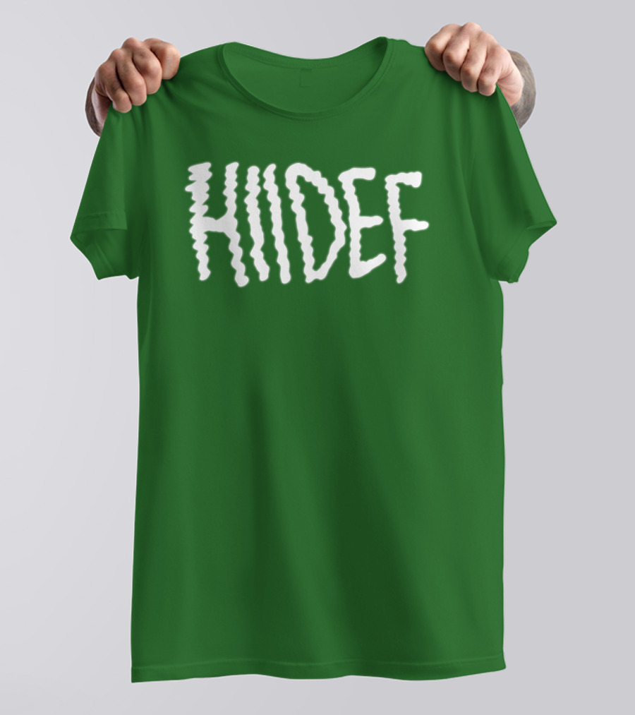 Hdi Hiidef White Text On Green Background T-Shirt