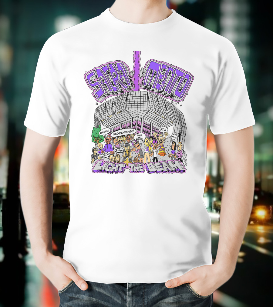 SACRA MENTO Light The Beam Midtownsac Crowd Excitement Energetic Atmosphere T-Shirt