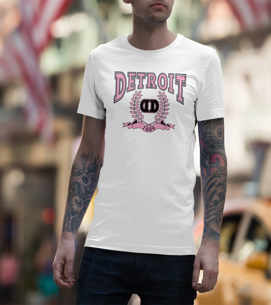 Detroit 1889 Pink Crest DD Laurel T-Shirt