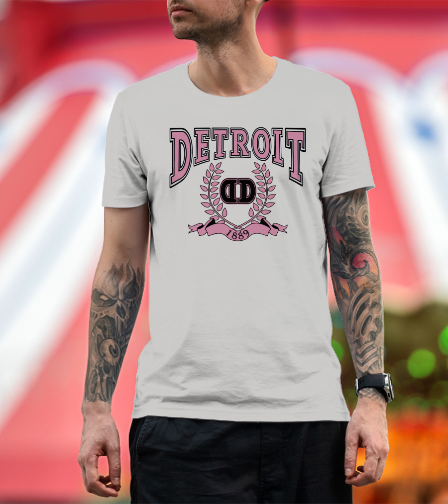 Detroit 1889 Pink Crest DD Laurel T-Shirt