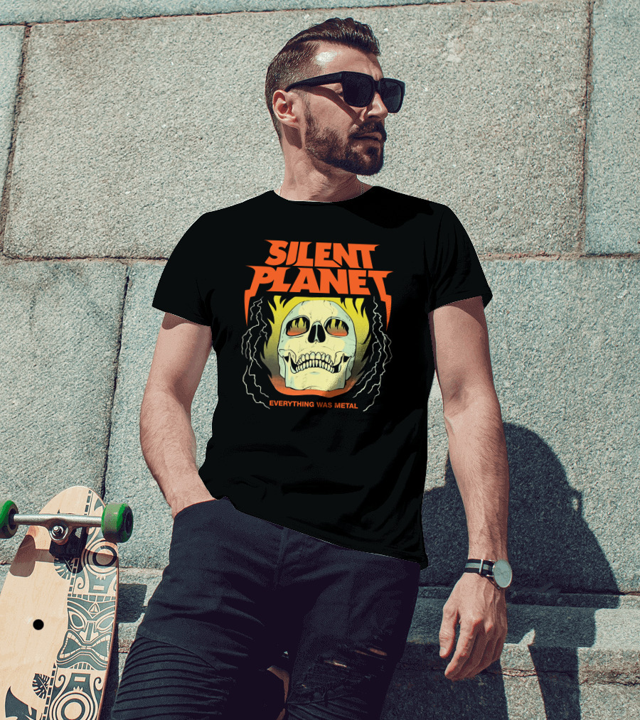 Silent Planet Everything Was Metal Skull Fire T-Shirt