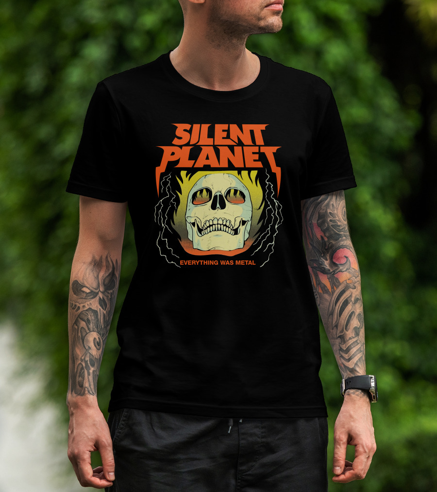 Silent Planet Everything Was Metal Skull Fire T-Shirt