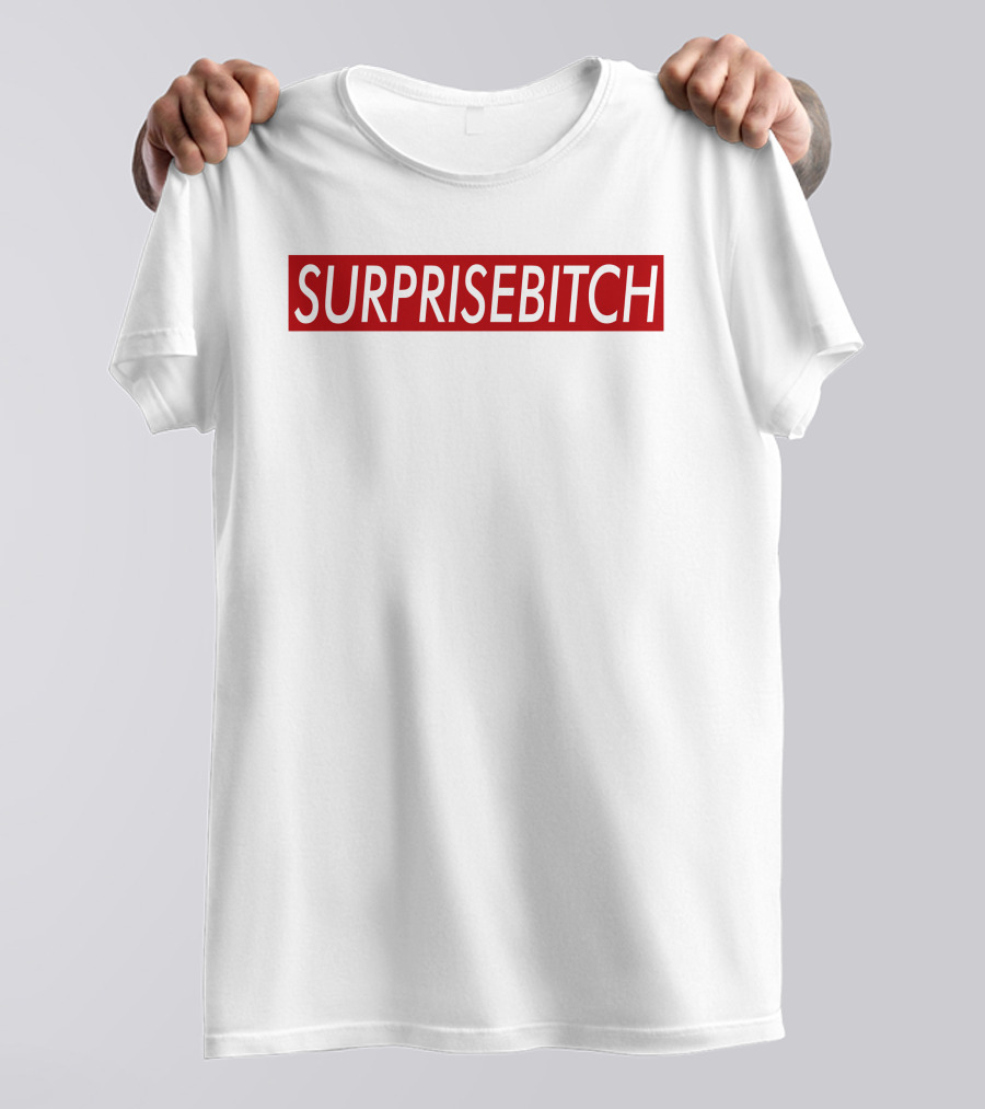 SURPRISEBITCH Bold Statement Red Block Lettering T-Shirt
