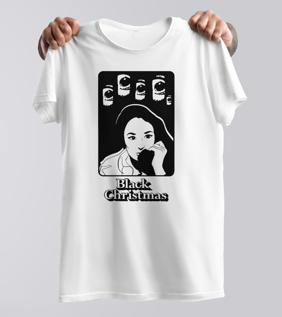 Black Christmas Woman With Multiple Eye Gaze T-Shirt
