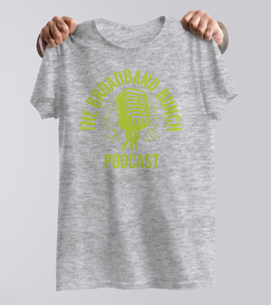 The Broadband Bunch Podcast Microphone T-Shirt