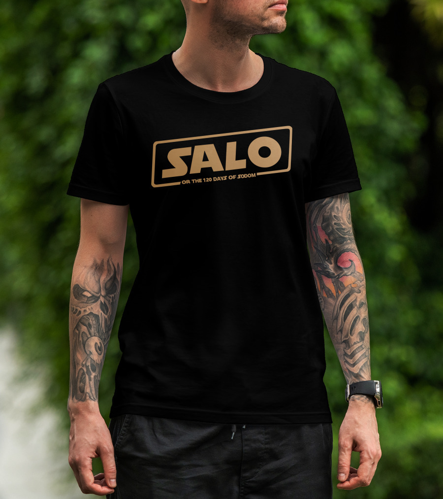Salo Or The 120 Days Of Sodom Retro Block Letters T-Shirt